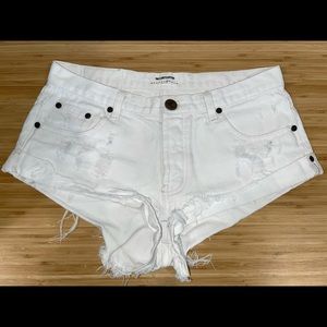 OneTeaspoon white bandit jean shorts